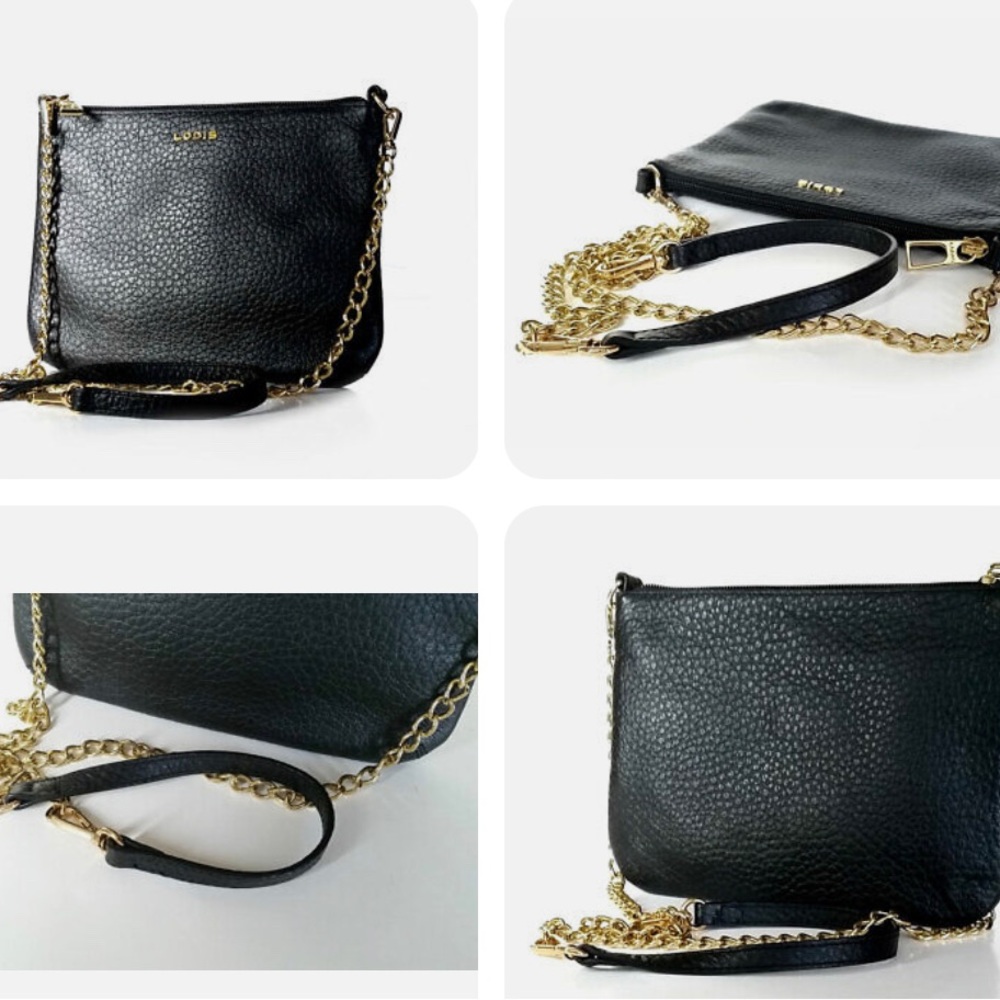 Black Italian Leather Crossbody 5 in 1 'EMILY' Purse LODIS HANDBAG